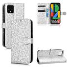 For Google Pixel 4 Honeycomb Dot Texture Leather Phone Case(Silver) - 1