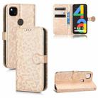 For Google Pixel 4a Honeycomb Dot Texture Leather Phone Case(Gold) - 1