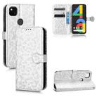 For Google Pixel 4a Honeycomb Dot Texture Leather Phone Case(Silver) - 1