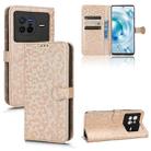 For vivo X80 Honeycomb Dot Texture Leather Phone Case(Gold) - 1