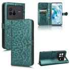 For vivo X80 Honeycomb Dot Texture Leather Phone Case(Green) - 1