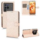 For vivo X80 Pro Honeycomb Dot Texture Leather Phone Case(Gold) - 1