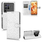 For vivo X80 Pro Honeycomb Dot Texture Leather Phone Case(Silver) - 1