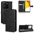 For vivo Y35 4G Honeycomb Dot Texture Leather Phone Case(Black) - 1