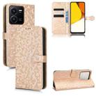 For vivo Y35 4G Honeycomb Dot Texture Leather Phone Case(Gold) - 1