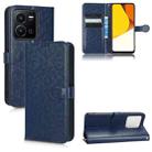 For vivo Y35 4G Honeycomb Dot Texture Leather Phone Case(Blue) - 1