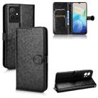 For vivo T1 5G / Y75 5G / Y55 5G Global Honeycomb Dot Texture Leather Phone Case(Black) - 1