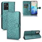 For vivo T1 5G / Y75 5G / Y55 5G Global Honeycomb Dot Texture Leather Phone Case(Green) - 1