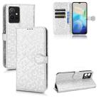 For vivo T1 5G / Y75 5G / Y55 5G Global Honeycomb Dot Texture Leather Phone Case(Silver) - 1