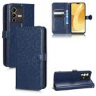 For vivo S12 Honeycomb Dot Texture Leather Phone Case(Blue) - 1