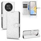 For Honor X9 Honeycomb Dot Texture Leather Phone Case(Silver) - 1