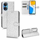 For Honor X7 Honeycomb Dot Texture Leather Phone Case(Silver) - 1
