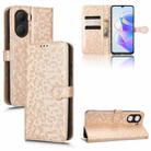 For Honor Play 40 Honeycomb Dot Texture Leather Phone Case(Gold) - 1