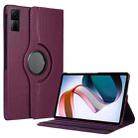For Xiaomi Redmi Pad 10.61 360 Degree Rotation Litchi Texture Leather Tablet Case(Dark Purple) - 1
