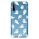 For Galaxy A11 / M11 Shockproof Painted Transparent TPU Protective Case(White Sea Lion) - 1