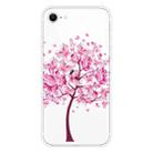 For iPhone SE 2022 / SE 2020 Shockproof Painted Transparent TPU Protective Case(Butterfly Tree) - 1