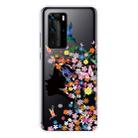For Huawei P40 Shockproof Painted Transparent TPU Protective Case(Flower Girl) - 1