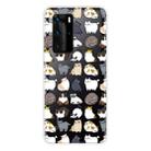 For Huawei P40 Shockproof Painted Transparent TPU Protective Case(MIni Cats) - 1