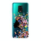 For Xiaomi Redmi Note 9S Shockproof Painted Transparent TPU Protective Case(Flower Girl) - 1