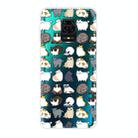 For Xiaomi Redmi Note 9S Shockproof Painted Transparent TPU Protective Case(MIni Cats) - 1