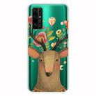 For Huawei Honor 30 Pro Shockproof Painted Transparent TPU Protective Case(Flower Deer) - 1