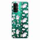 For Huawei Honor 30S Shockproof Painted Transparent TPU Protective Case(Horse) - 1