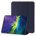 For iPad 10th Gen 10.9 2022 Three-folding Holder Honeycomb Silicone + PU Smart Leather Tablet Case(Dark Blue) - 1