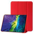 For iPad 10th Gen 10.9 2022 Three-folding Holder Honeycomb Silicone + PU Smart Leather Tablet Case(Red) - 1