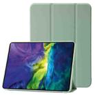 For iPad 10th Gen 10.9 2022 Three-folding Holder Honeycomb Silicone + PU Smart Leather Tablet Case(Green) - 1