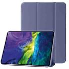 For iPad 10th Gen 10.9 2022 Three-folding Holder Honeycomb Silicone + PU Smart Leather Tablet Case(Light Purple) - 1