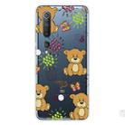 For Xiaomi Mi 10 5G Shockproof Painted Transparent TPU Protective Case(Little Brown Bear) - 1