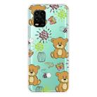 For Xiaomi Mi 10 Lite 5G Shockproof Painted Transparent TPU Protective Case(Little Brown Bear) - 1