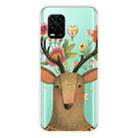 For Xiaomi Mi 10 Lite 5G Shockproof Painted Transparent TPU Protective Case(Flower Deer) - 1