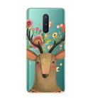 For OnePlus 8 Shockproof Painted Transparent TPU Protective Case(Flower Deer) - 1