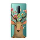 For OnePlus 8 Pro Shockproof Painted Transparent TPU Protective Case(Flower Deer) - 1