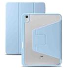 For iPad 10th Gen 10.9 2022 3-Fold 360 Rotation Acrylic Leather Smart Tablet Case(Baby Blue) - 1