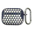 For AirPods Pro 2 / AirPods Pro Wireless Earphone Honeycomb Metal Protective Case(Blue) - 1
