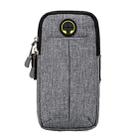 Universal 6.2 inch or Under Phone Zipper Double Bag Multi-functional Sport Arm Case with Earphone Hole(Gray) - 2