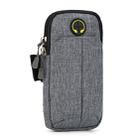Universal 6.2 inch or Under Phone Zipper Double Bag Multi-functional Sport Arm Case with Earphone Hole(Gray) - 3