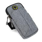 Universal 6.2 inch or Under Phone Zipper Double Bag Multi-functional Sport Arm Case with Earphone Hole(Gray) - 5