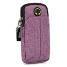 Universal 6.2 inch or Under Phone Zipper Double Bag Multi-functional Sport Arm Case with Earphone Hole(Purple) - 3