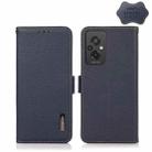 For Xiaomi Redmi 11 Prime KHAZNEH Magnetic Litchi Genuine Leather RFID Phone Case(Blue) - 1