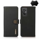 For Xiaomi Redmi 11 Prime KHAZNEH Custer Texture Genuine Leather RFID Phone Case(Black) - 1