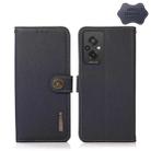 For Xiaomi Redmi 11 Prime KHAZNEH Custer Texture Genuine Leather RFID Phone Case(Blue) - 1