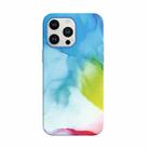 For iPhone 14 Pro Max MagSafe Magnetic Leather Watercolor Phone Case(Colorful) - 1