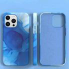 For iPhone 12 MagSafe Magnetic Leather Watercolor Phone Case(Blue) - 2