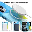 For iPhone 12 MagSafe Magnetic Leather Watercolor Phone Case(Blue) - 4