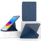 For iPad 10th Gen 10.9 2022 Multi-folding TPU Leather Smart Tablet Case(Dark Blue) - 1