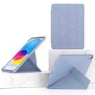 For iPad 10th Gen 10.9 2022 Multi-folding TPU Leather Smart Tablet Case(Lavender Grey) - 1