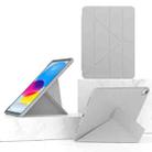 For iPad 2025 / 2022 Multi-folding TPU Leather Smart Tablet Case(Grey) - 1